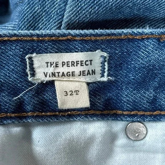 Madewell Jeans Womens 32T Blue High Rise Button Fly Straight The Perfect Vintage - Picture 11 of 15